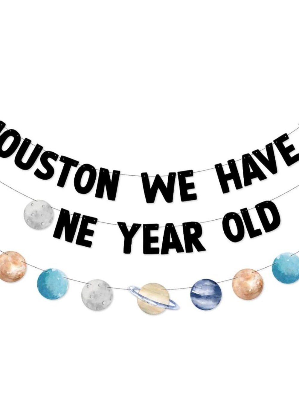 Outer Space First Birthday Banner Houston We Have a One Year Old